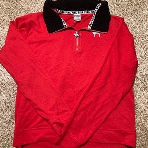 Red Half Zip Pull-Over